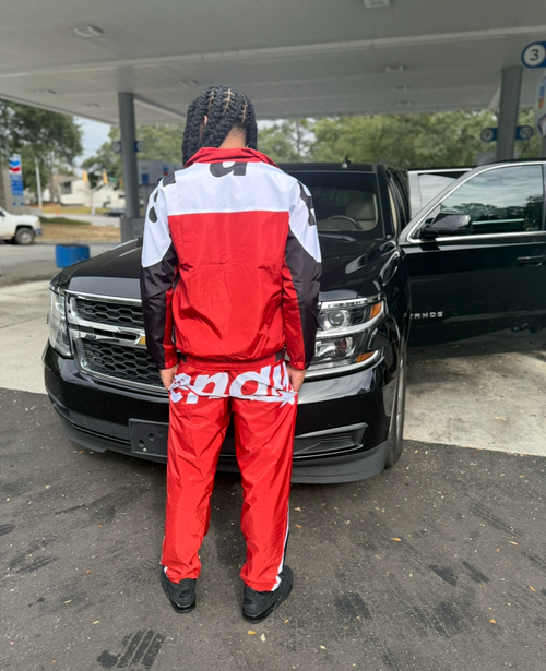 Red Trendii Windbreaker